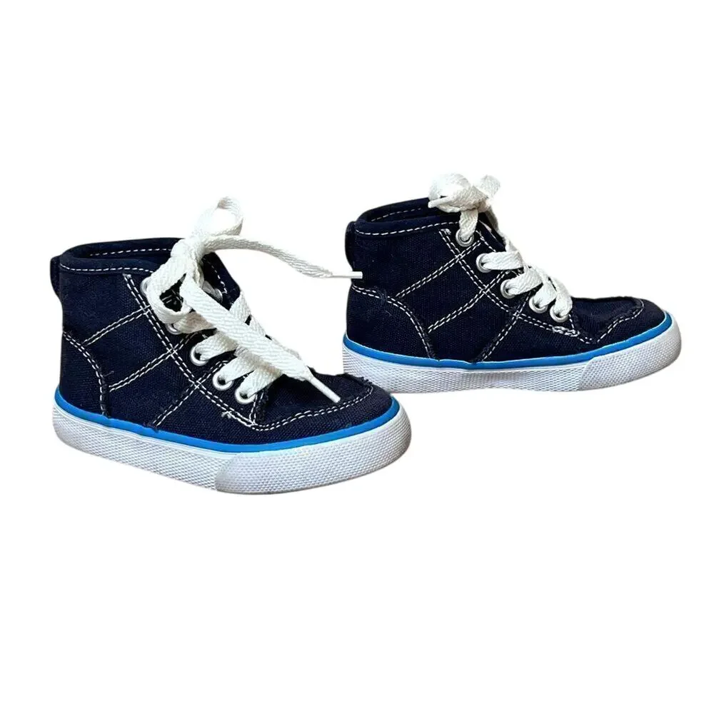 The Children's Place Mid‎ Rockstar Blue High Top Sneaker Toddler 6 Rockabilly